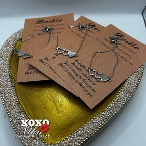 3pc Silver tone Bestie Bracelets